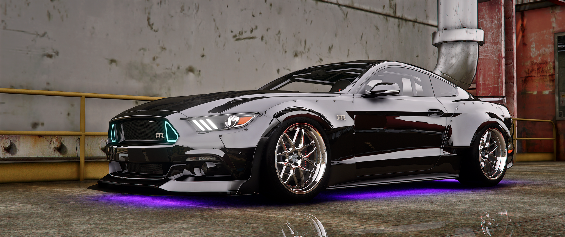 Debadged Ford Mustang GT RTR Widebody Kit FiveM mod