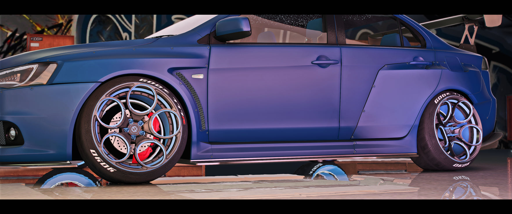 Rear view of FORGED Wheels 5 for FiveM vehicles