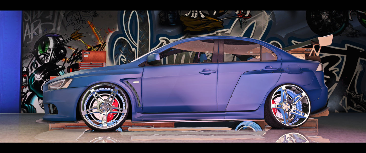 FORGED4 Wheels side view with realistic textures