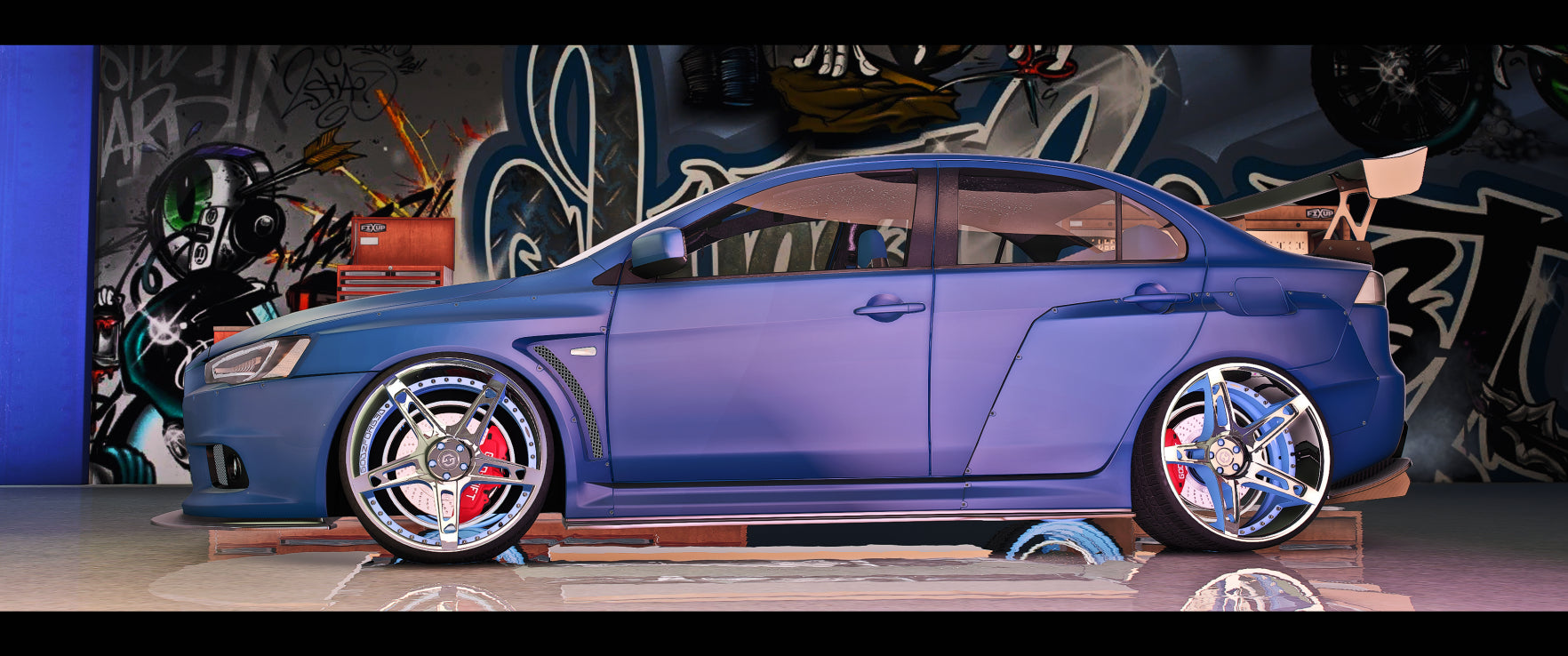 FORGED4 Wheels side view with realistic textures