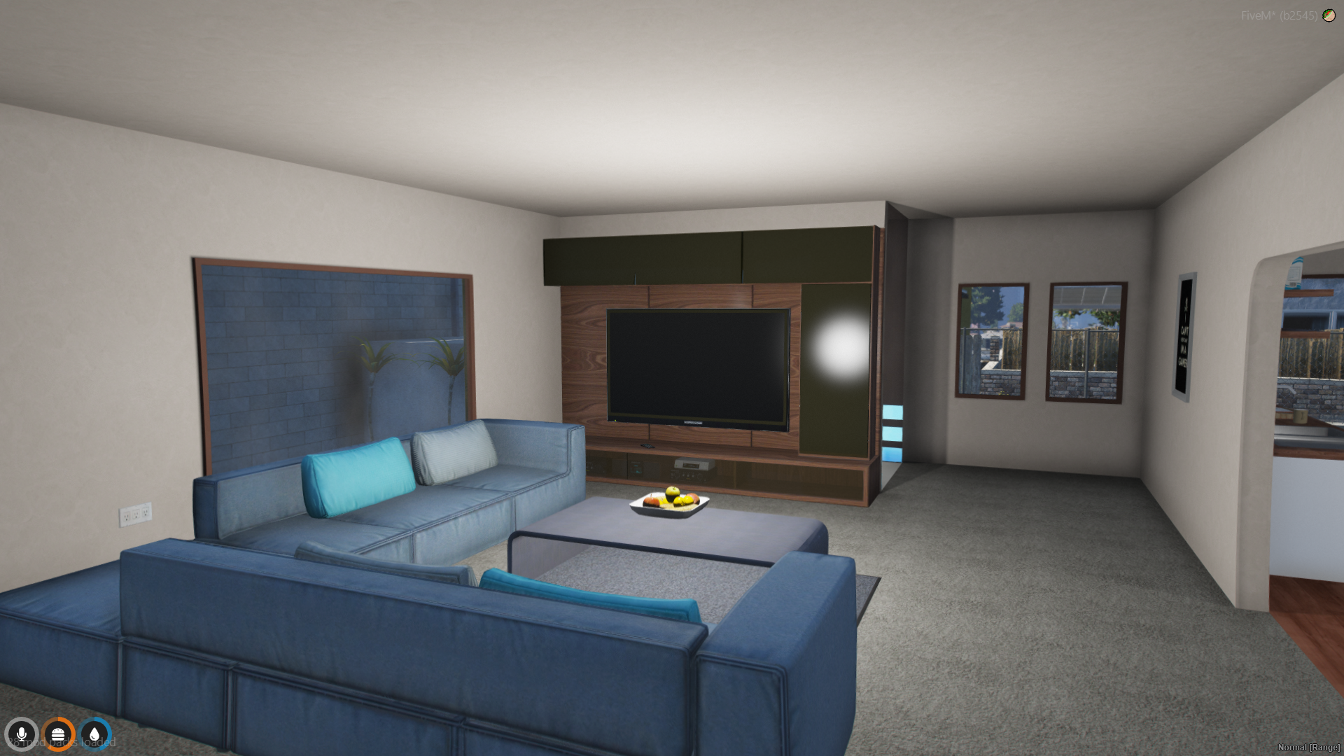 Side view of Gamers Den Trailer interior