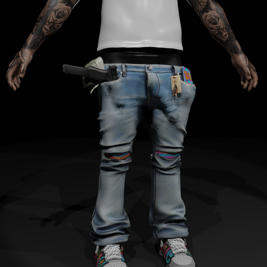 Glock and Print Saggy Jeans for FiveM GTA V Roleplay