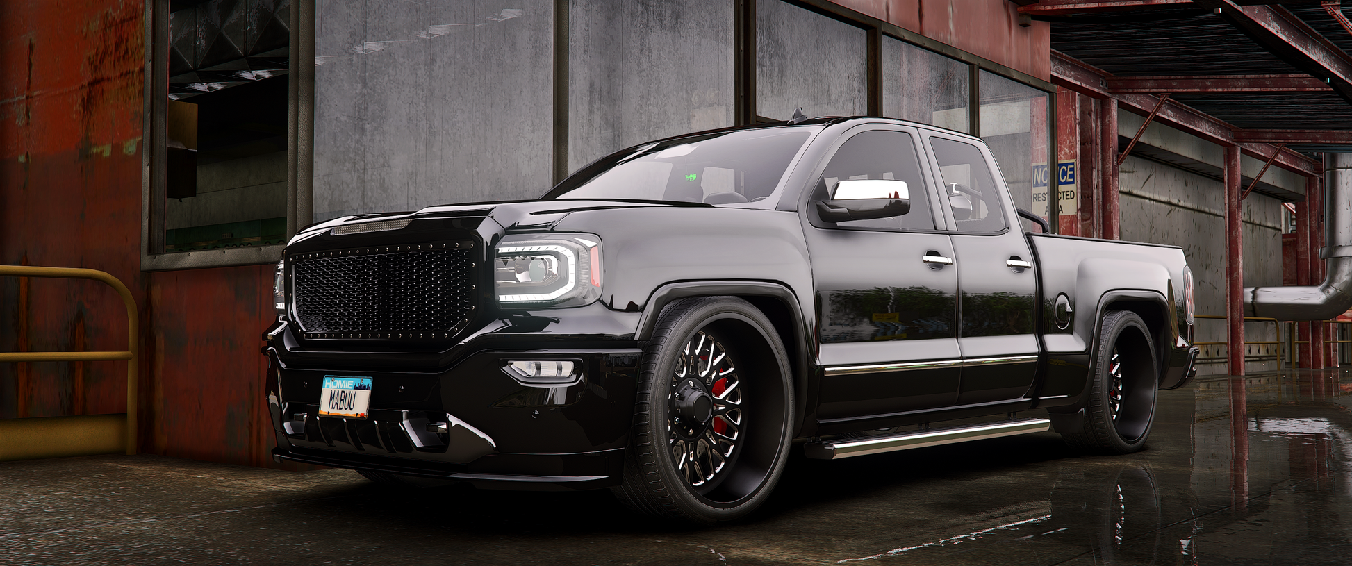 Debadged GMC Denali Widebody FiveM Mod Front View
