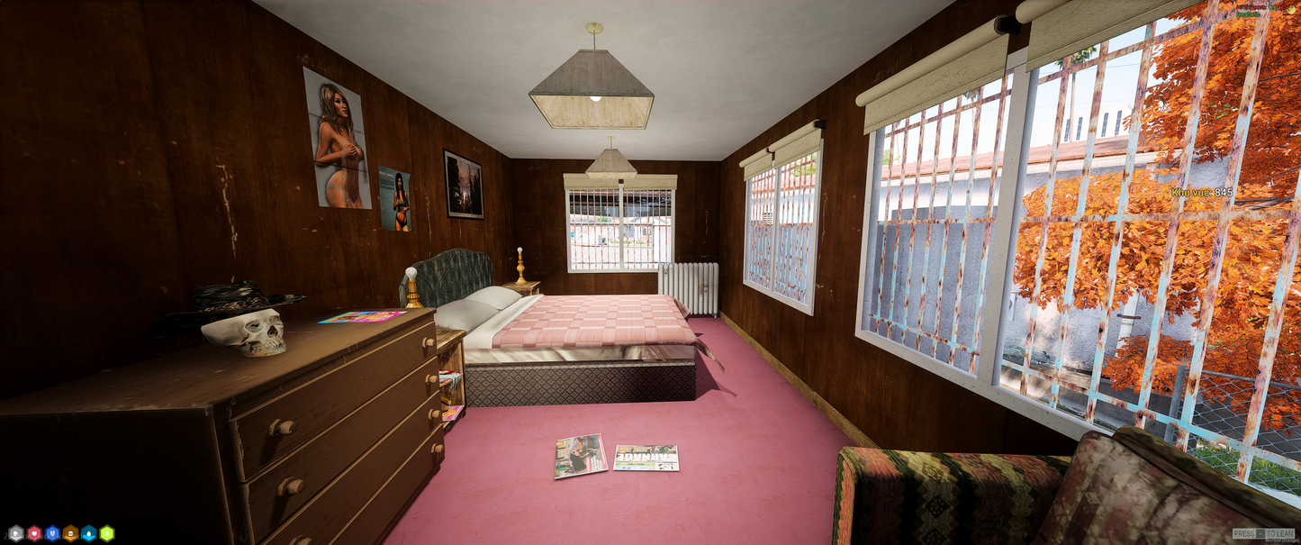 Night view of [MLO] Grove Street House in FiveM