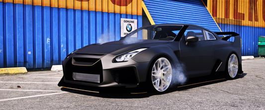 Front view of Debadged Hycade Nissan GT-R in FiveM