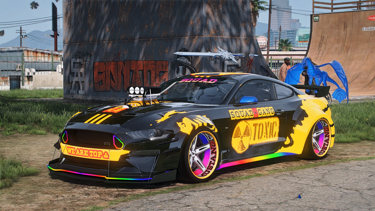 Ford Mustang Widebody Squad Gang TOXIC [Dinamic RGB Lights]