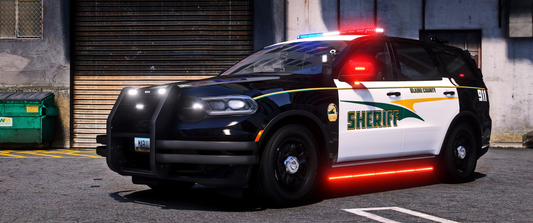 [ELS] Dodge Durango 2025 Police FiveM vehicle front view with lights