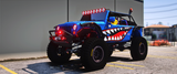 Front view of Debadged Jeep Wrangler 4x4 Vibe in FiveM