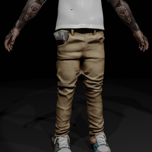 Realistic Kaki Money Jeans for FiveM RP character customization