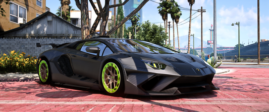 Lamborghini Strad Aventador front view in FiveM