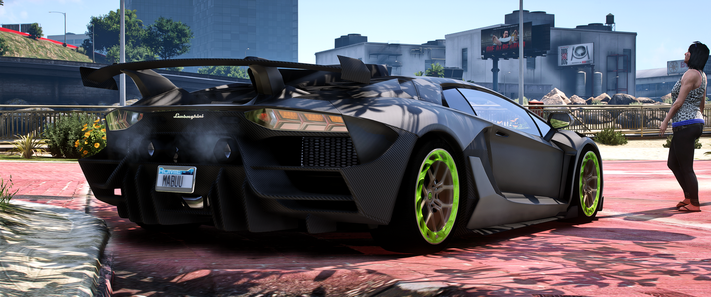 Lamborghini Strad Aventador side view in FiveM