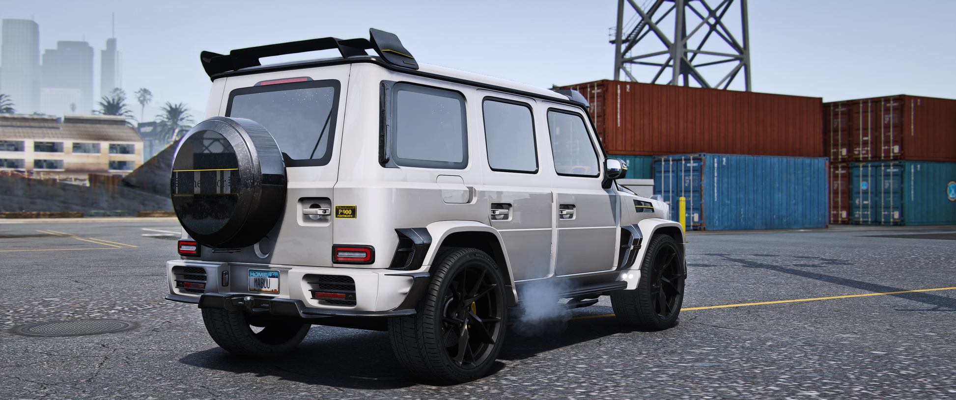 Side view of (Lore Friendly) Benefactor P900 Mansory GTA V vehicle mod for FiveM