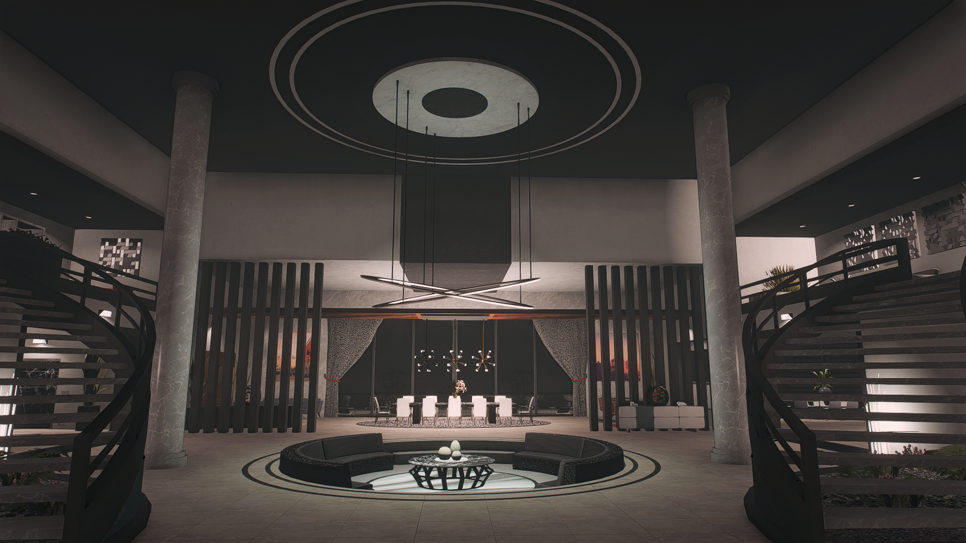 Mafia Mansion FiveM map mod living room interior
