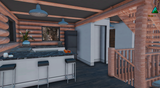 Fireplace and lounge area