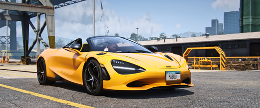 Mclaren 750S Spider Front View with Animation Roof