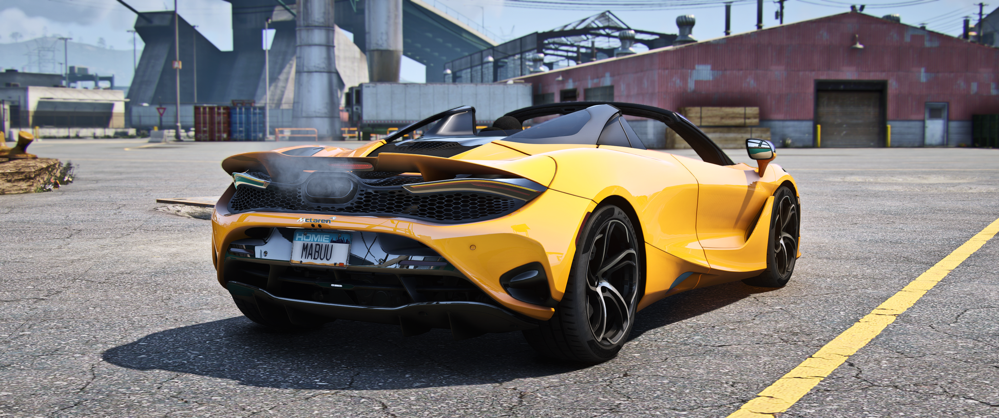 Mclaren 750S Spider Side View with Roof Open