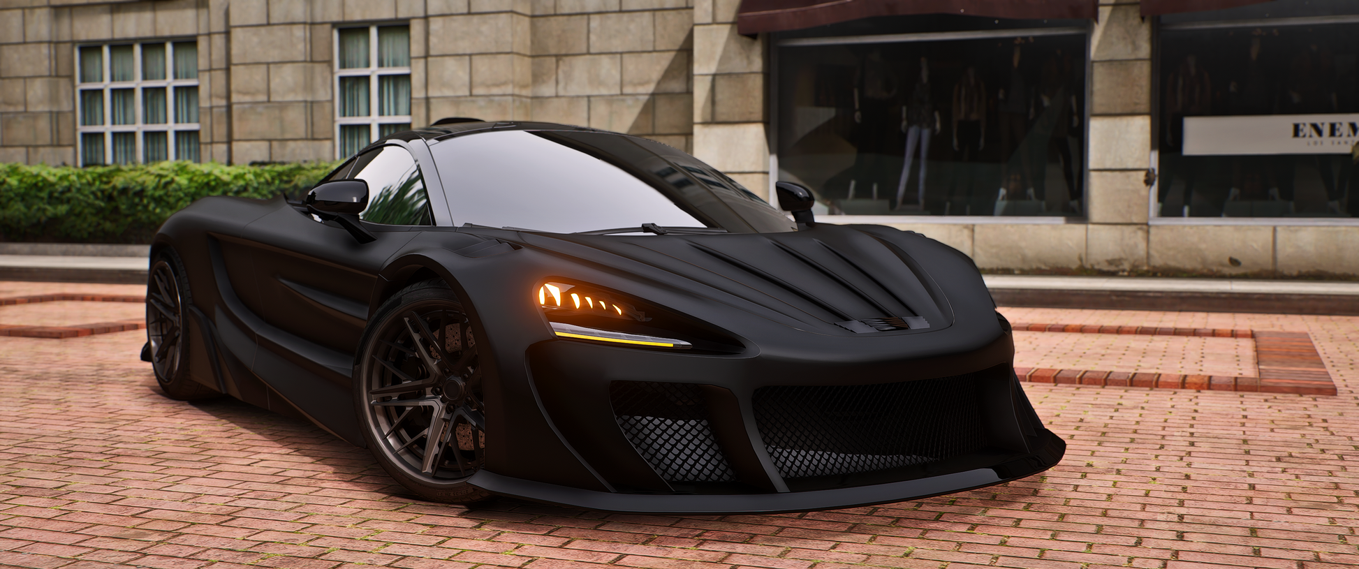 Debadged McLaren 765LT Abflug Twin Turbo FiveM Mod Front View