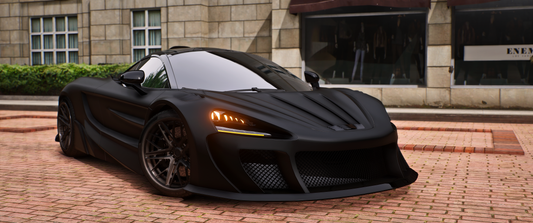 Debadged McLaren 765LT Abflug Twin Turbo FiveM Mod Front View