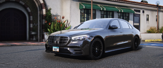 Mercedes-Benz S500 Black front view in FiveM GTA5 mod