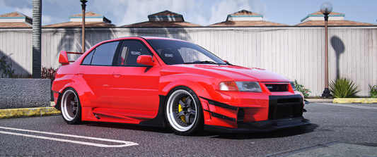 Mitsubishi EVO6 Varis front angle view in FiveM GTA5 mod