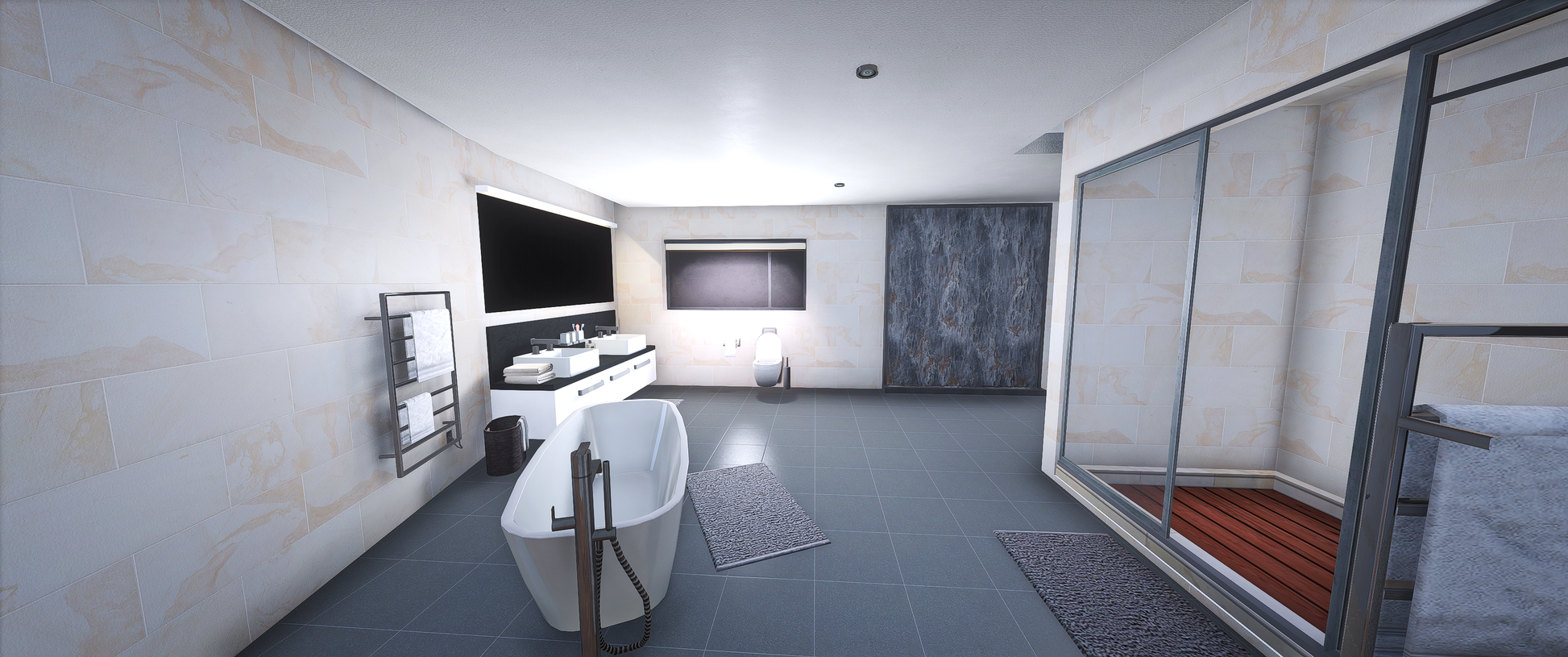 Bathroom design in Apartment Mansion PlayBoy FiveM interior