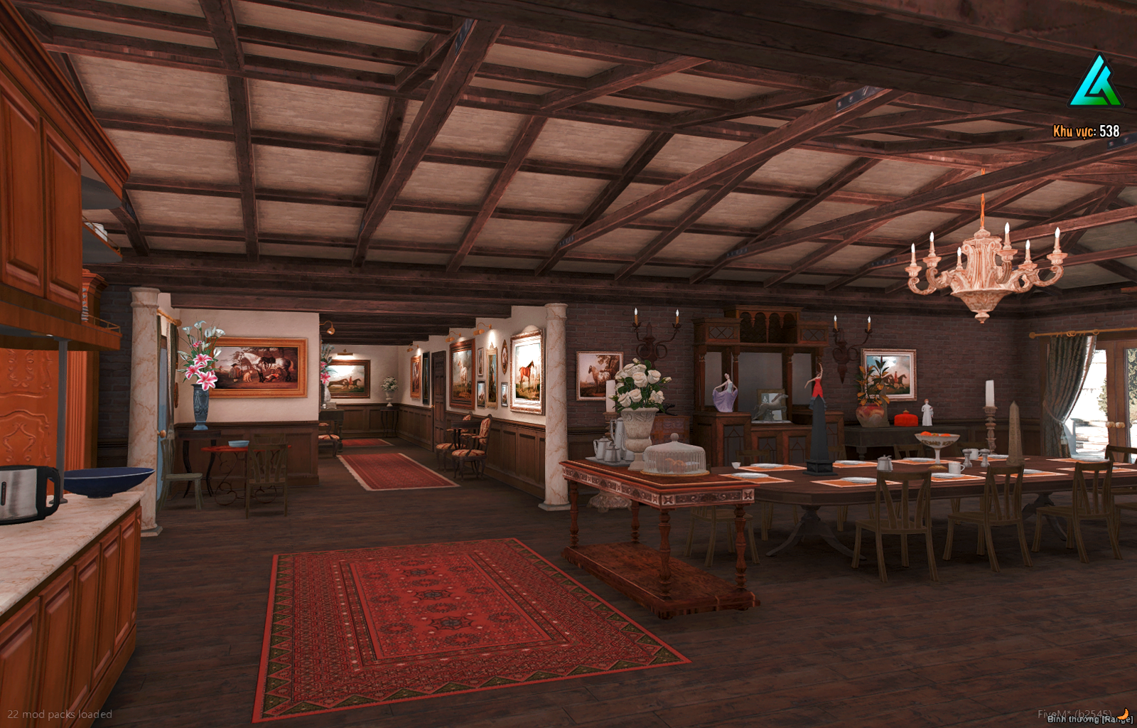 Bedroom setup in [MLO] Open Interior Rancho GTA V map