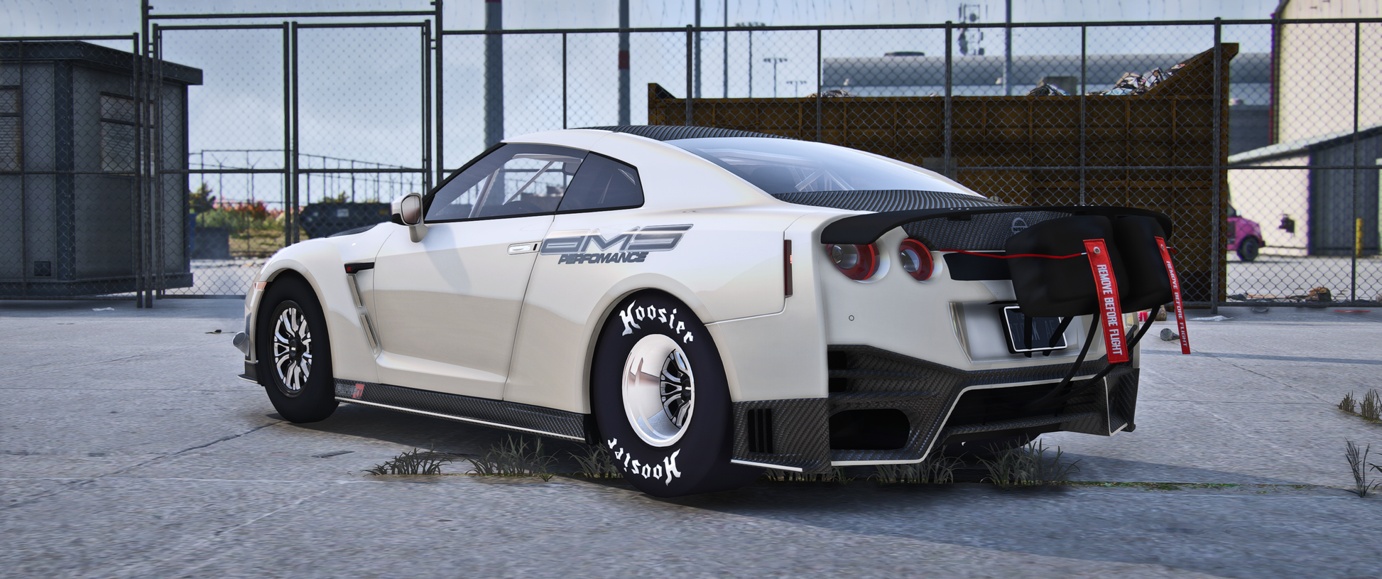 Nissan GTR R35 Drag Side View with Racing Features
