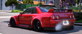 Side view of Debadged Nissan Skyline R32 WB mod for FiveM