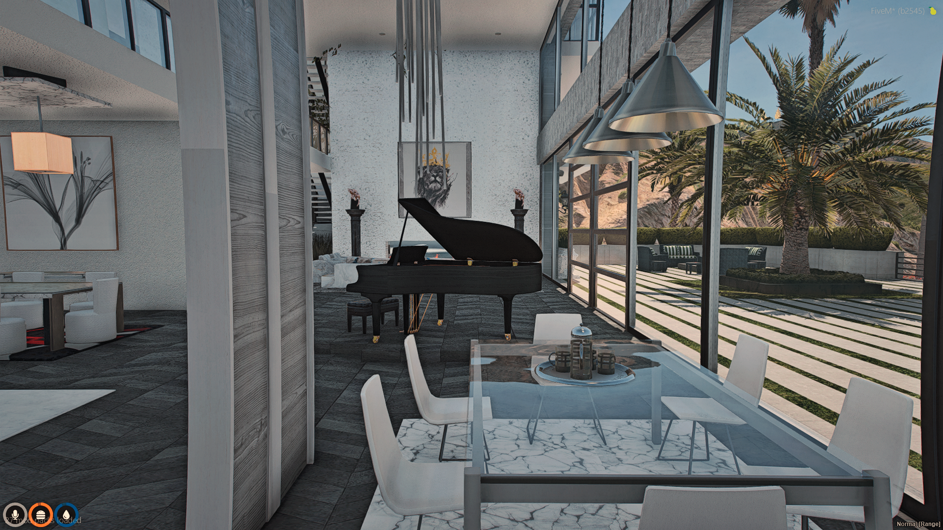 Balcony with ocean view in FiveM mansion map