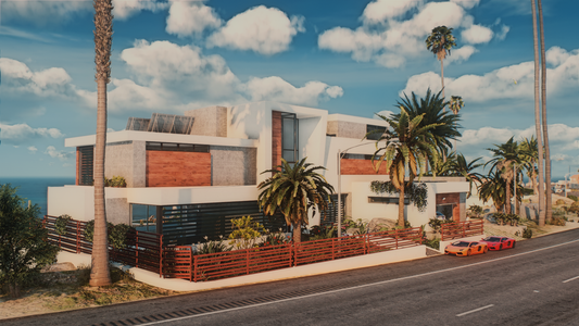 The Ora Mansion 2.0 FiveM map mod front exterior view