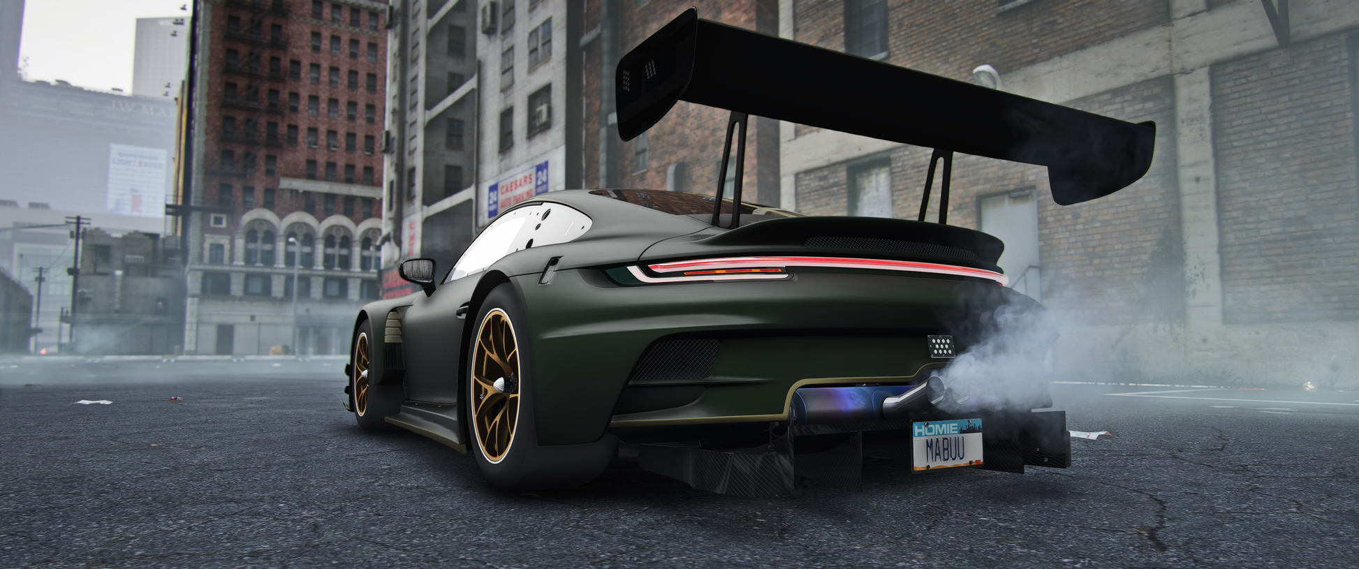 Side view of (Debadged) Porsche 911 GT3 R 2022 vehicle mod for FiveM