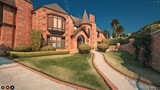 Front facade of Rockfordhills Brick Mansion with brick walls