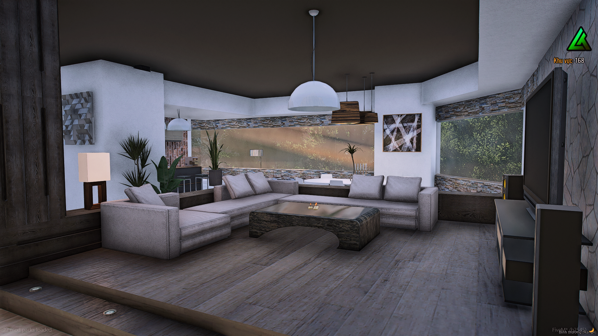 Furniture arrangement view