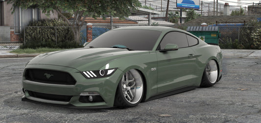 Front view of Stanced Ford Mustang 5.0 mod for FiveM