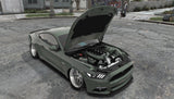 Rear view of Stanced Ford Mustang 5.0 vehicle mod for FiveM