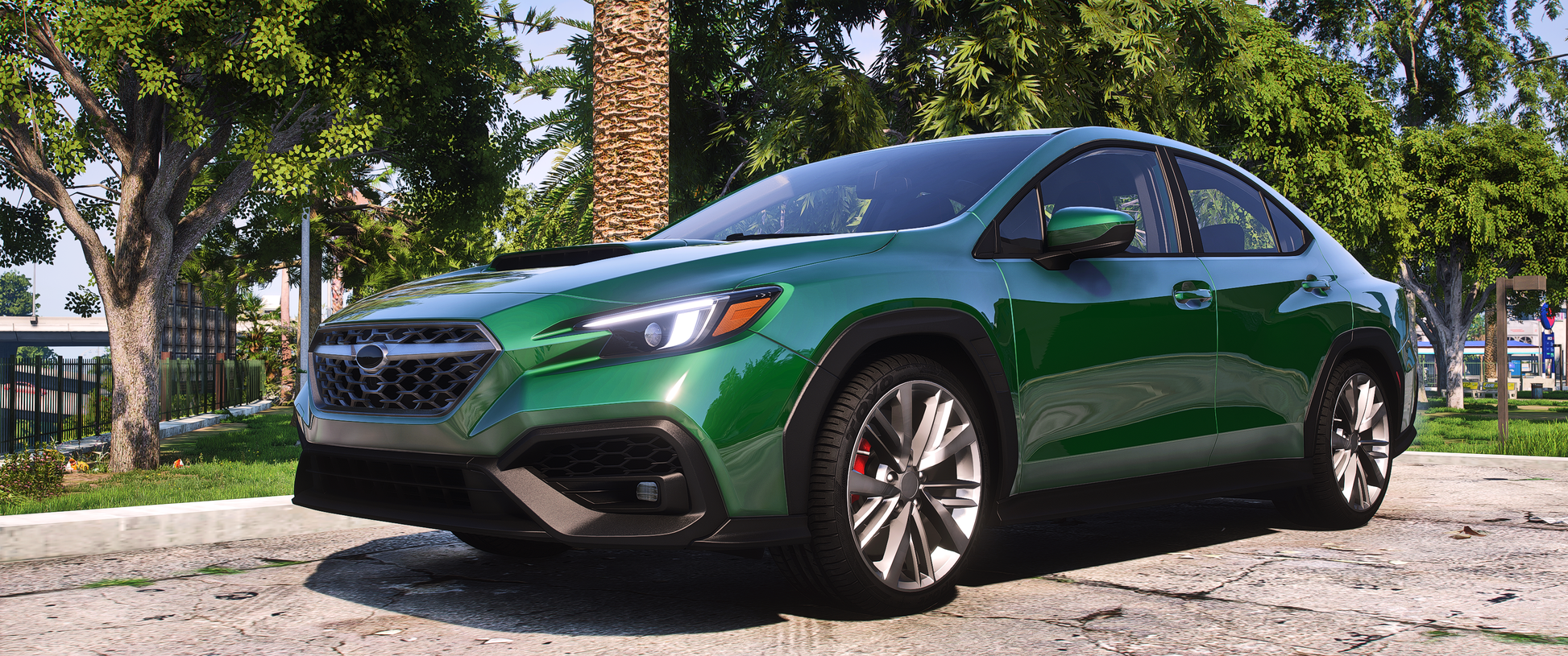 Front view of Debadged Subaru WRX 2024 in FiveM