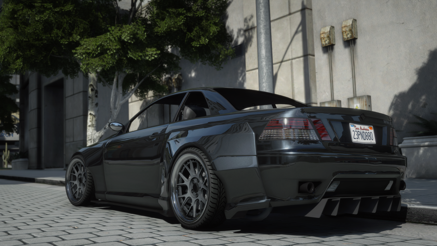 Side view of Ubermacht Sentinel XS MANDEM FiveM mod showing detailed textures