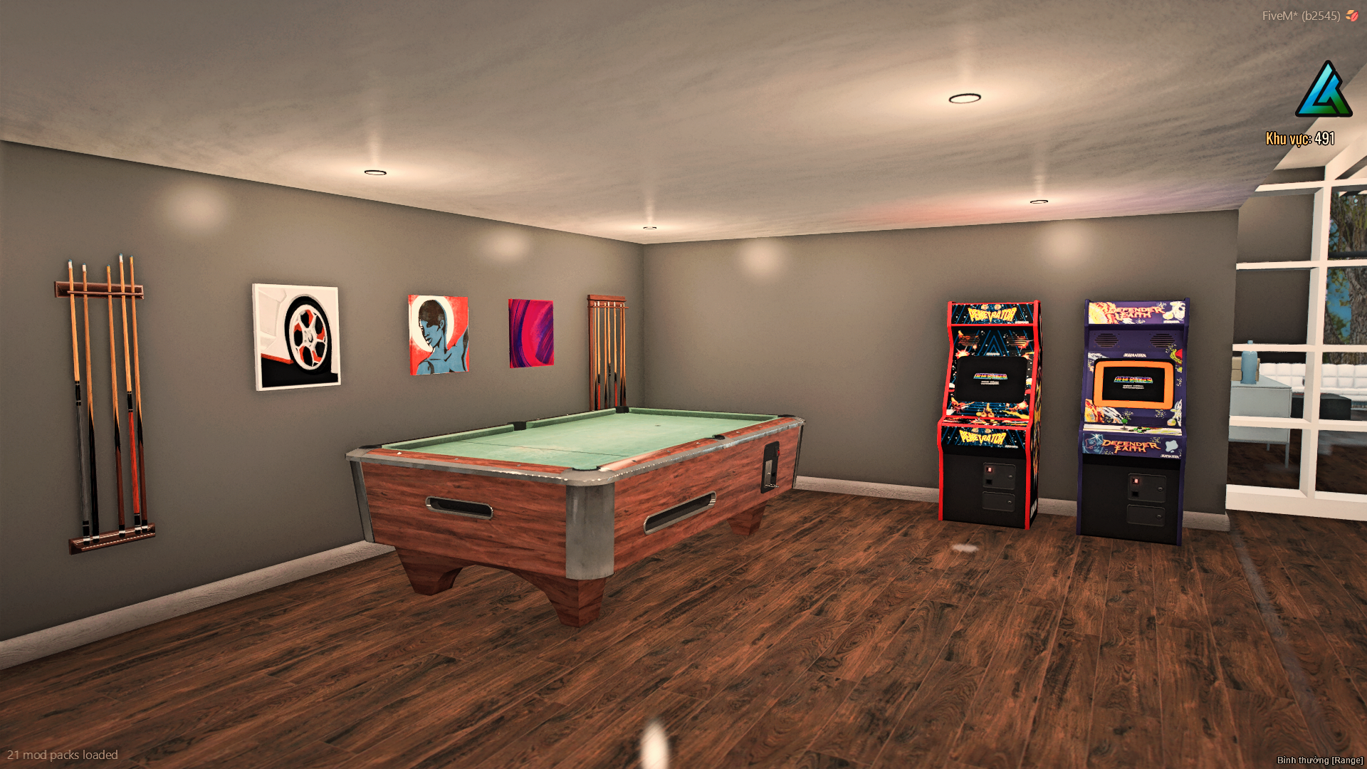 Modern living room interior of Vinewood Mansion MLO