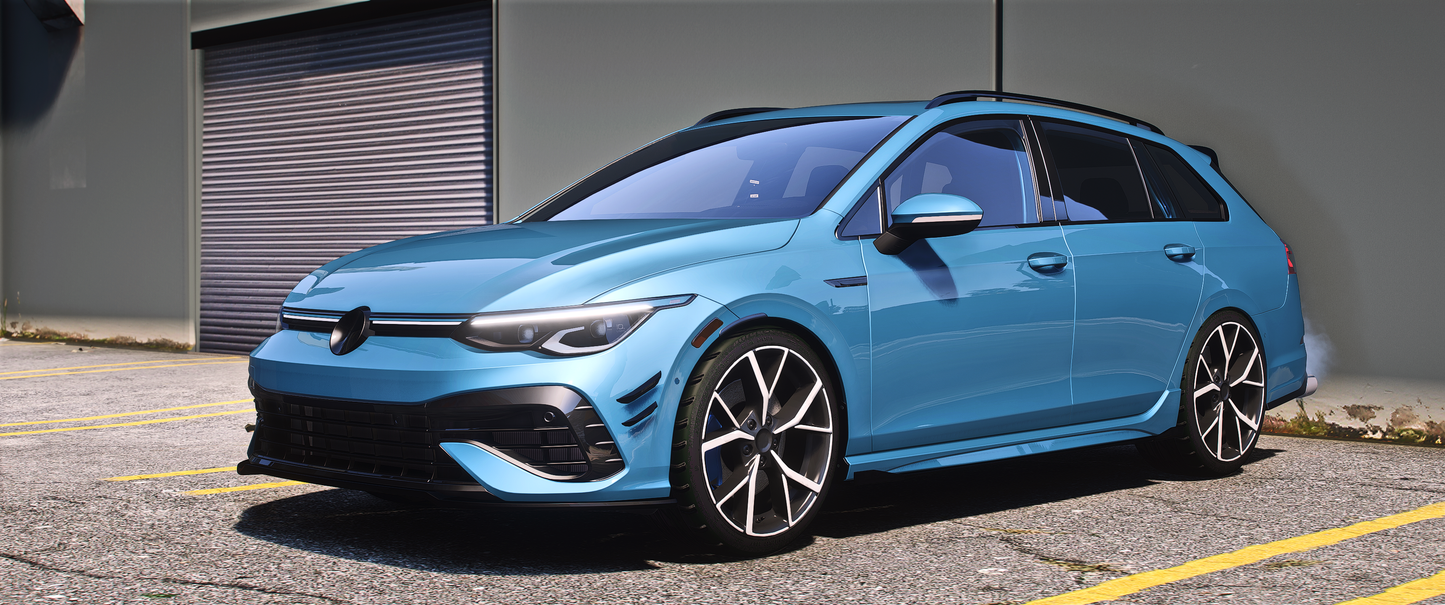 Front view of Debadged Volkswagen MK8 Estate in FiveM