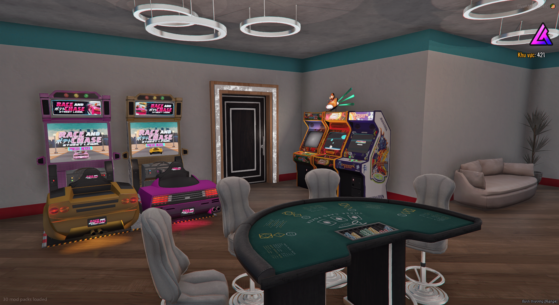 Hallway view of Weston Mansion interior for FiveM