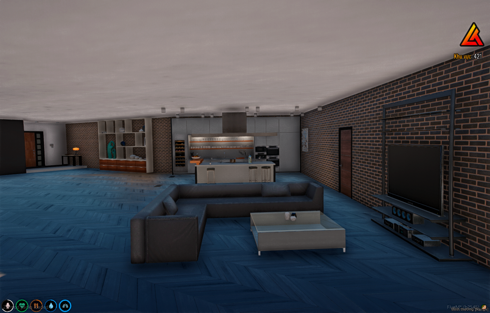 Bedroom view in Westons Mansion Interior FiveM mod