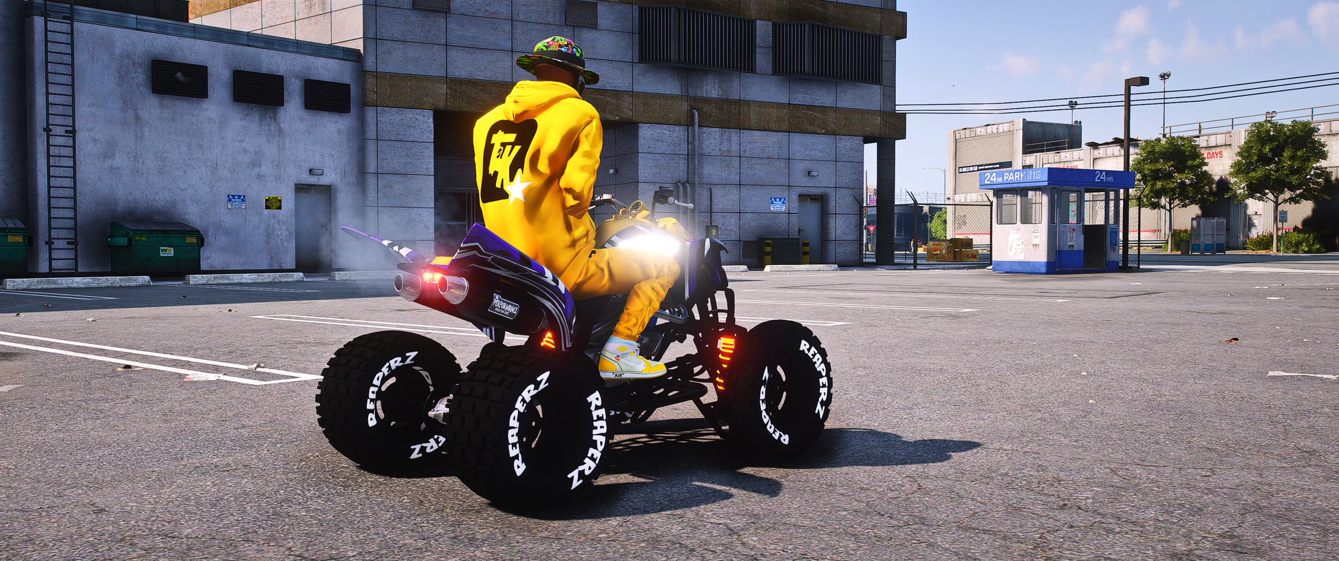 Side view of Yamaha Raptor 700R mod for GTA V