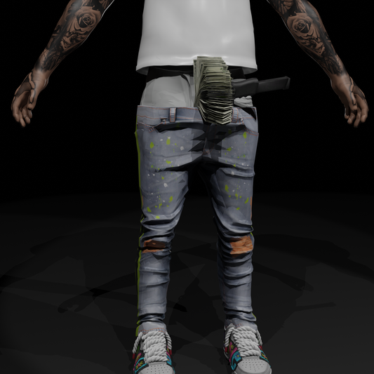 Bank Roll And Glock Saggy Jeans